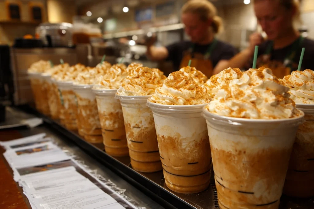 Starbucks pumpkin spice lattes