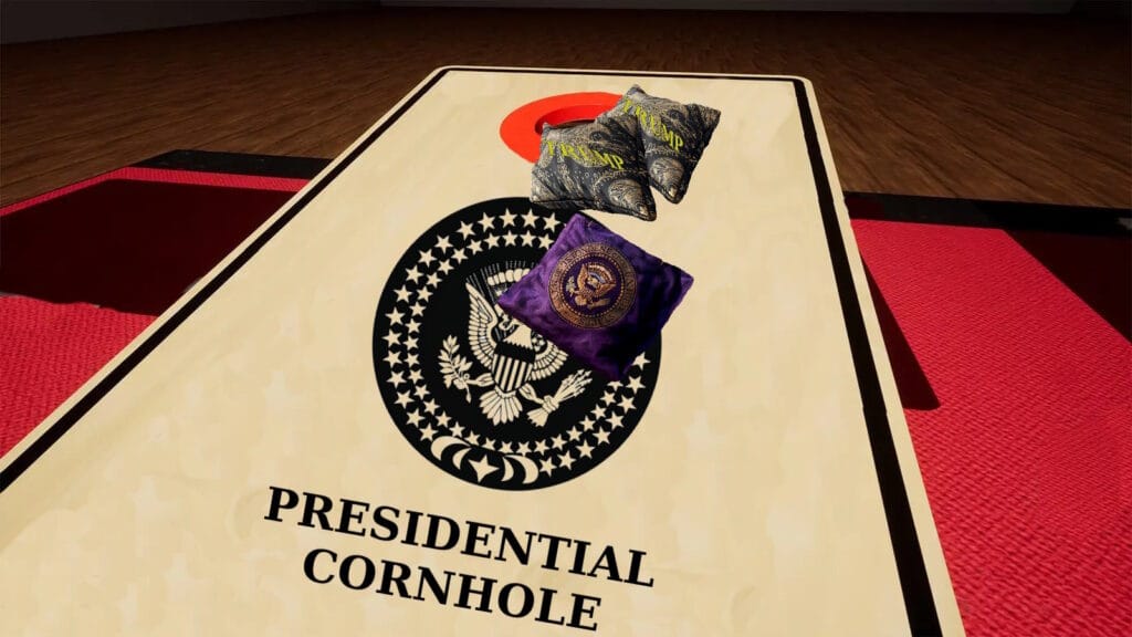 trump and harris cornhole bags