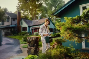 Ryan Reynolds reading water bill in pajamas