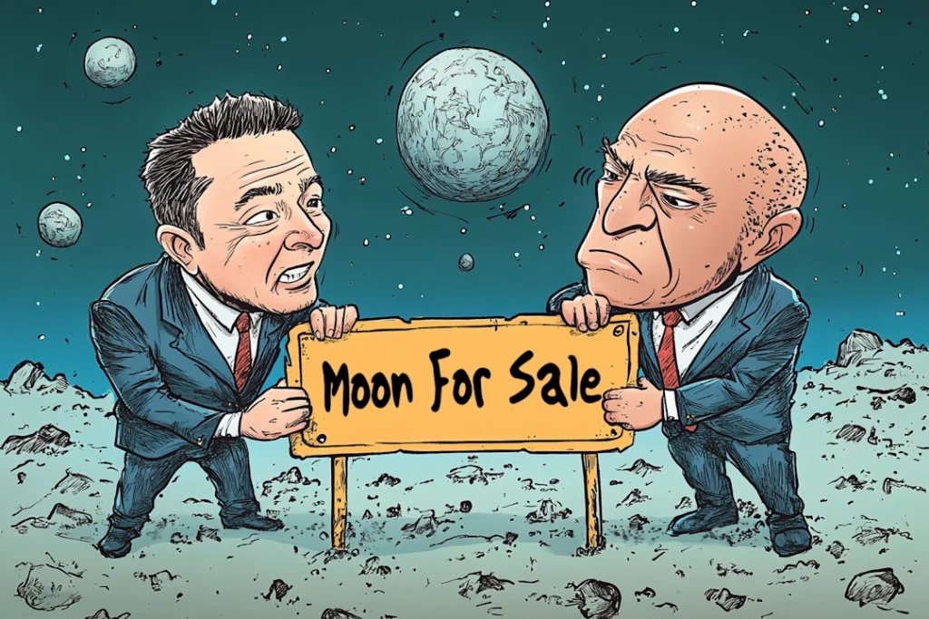 Musk and Bezos fighting over moon for sale