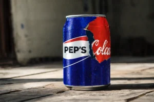 New Pepsi Can Peeling to Reveal Coca-Cola