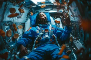 Snoop Dogg with blunt in space