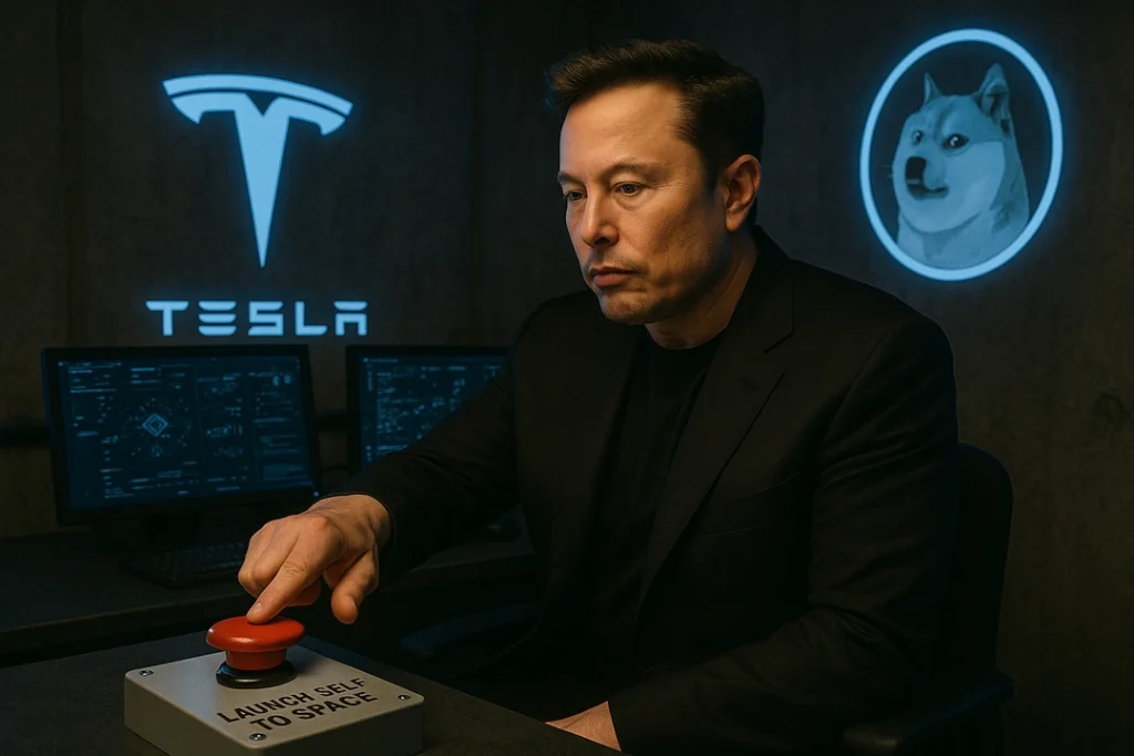 Elon Musk Launching Self to Space from his Bunker