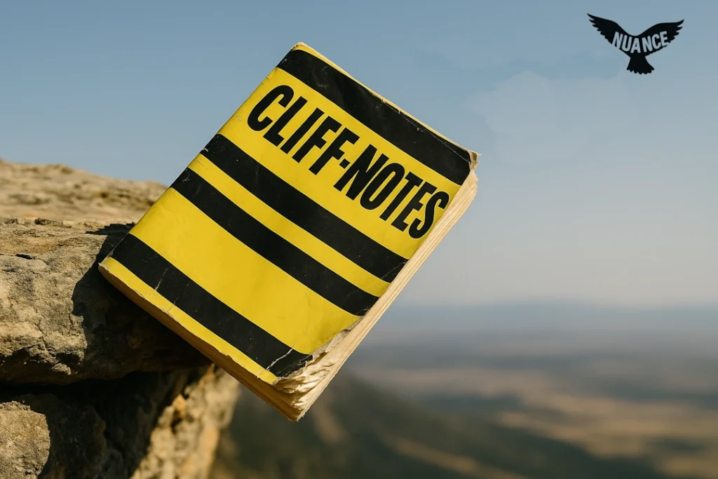 CliffNotes Falling Off a Cliff with Nuance Flying Away